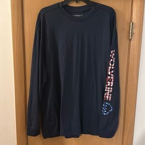 Wolverine Men’s Patriotic Flag Long Sleeve Tee T-Shirt Blue Size XL